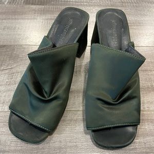 JEFFREY CAMPBELL olive satin heel